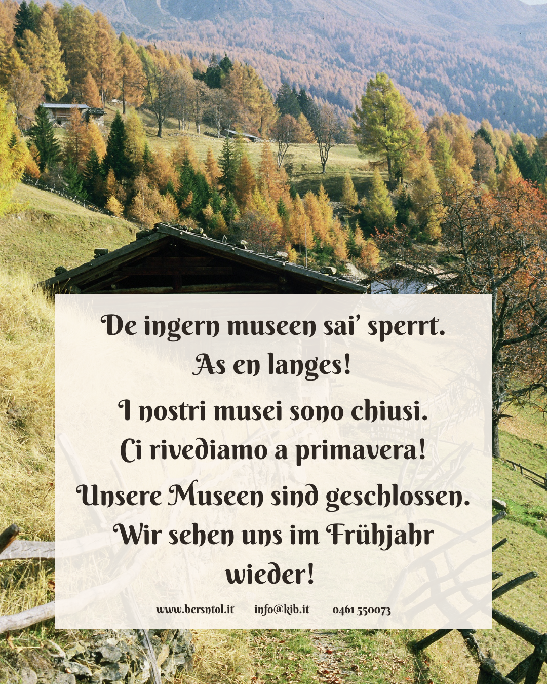 Immagine: de ingern museen sai' sperrt