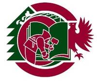 La figura centrale è un minatore vestito con un semplice abito a cappuccio: chino in avanti, tiene in mano mazza e pietra... è un chiaro collegamento all’attività mineraria, praticata per secoli in Valle. Sulla destra è disegnata un’aquila, simbolo del comune di Palù del Fersina. Gli altri due comuni mòcheni sono richiamati dall’immagine dell’abete (simbolo di Fierozzo) e dalla ruota di un mulino, spumeggiante di acqua (riferimento al mulino Mil, sito a Roveda, nel comune di Frassilongo). Sullo sfondo, un libro aperto accenna alla natura del Bersntoler Kulturinstitut e si propone come elemento di conoscenza, è un riferimento a storia e cultura.